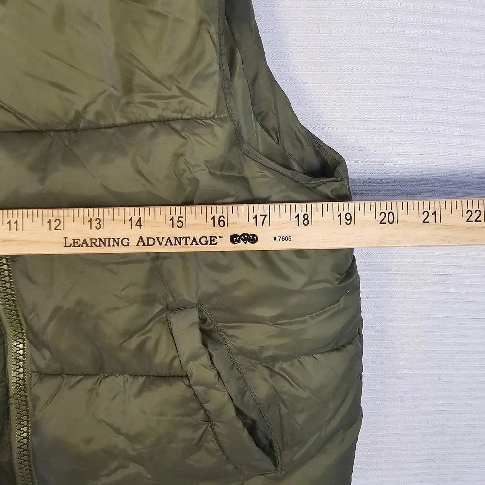 Art Class Boys Olive Green Puffer‎ Vest XL 14 Full Zip Quilted Sleeveless Jacket